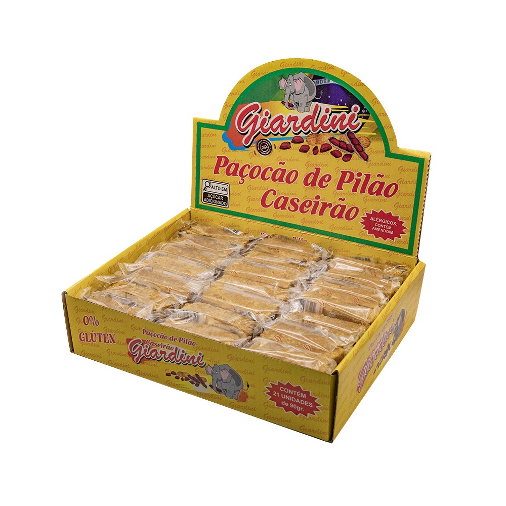 Paçocão De Pilão - Display Com 21 Unidades