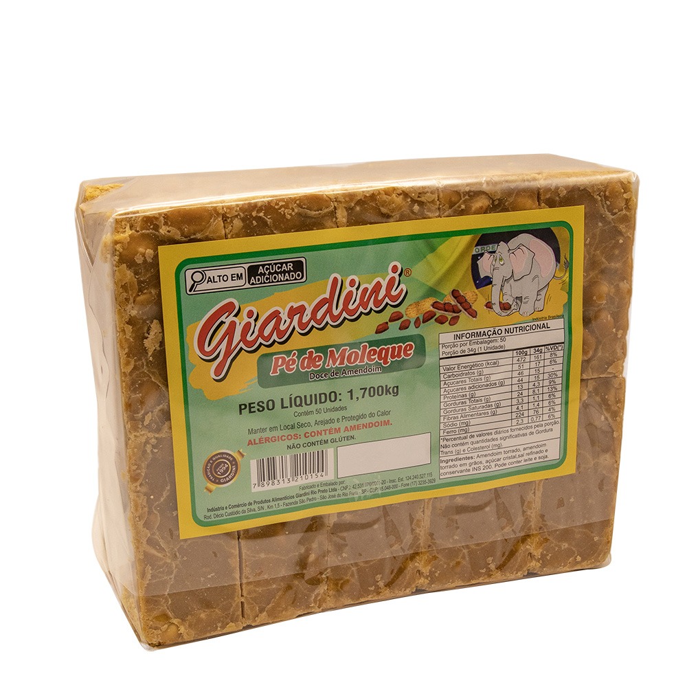 Pé de Moleque - Pacote Com 50 Unidades