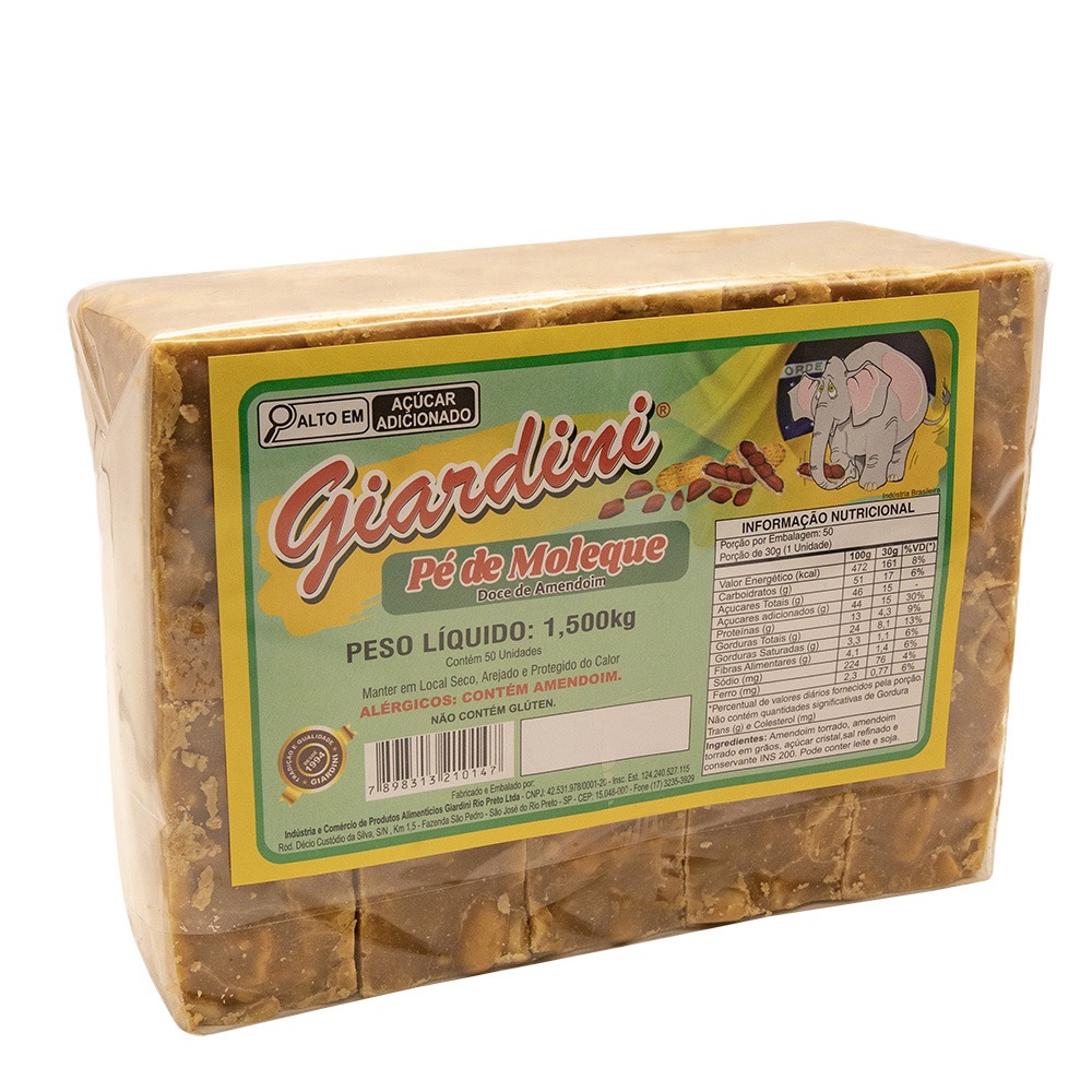 Pé de Moleque - Pacote Com 50 Unidades