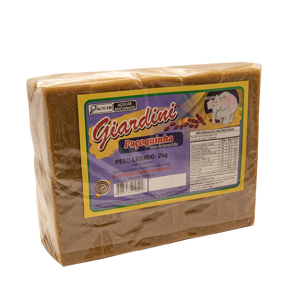 Paçoquinha Lisa (Gibi) Extra - Pacote Com 50 Unidades