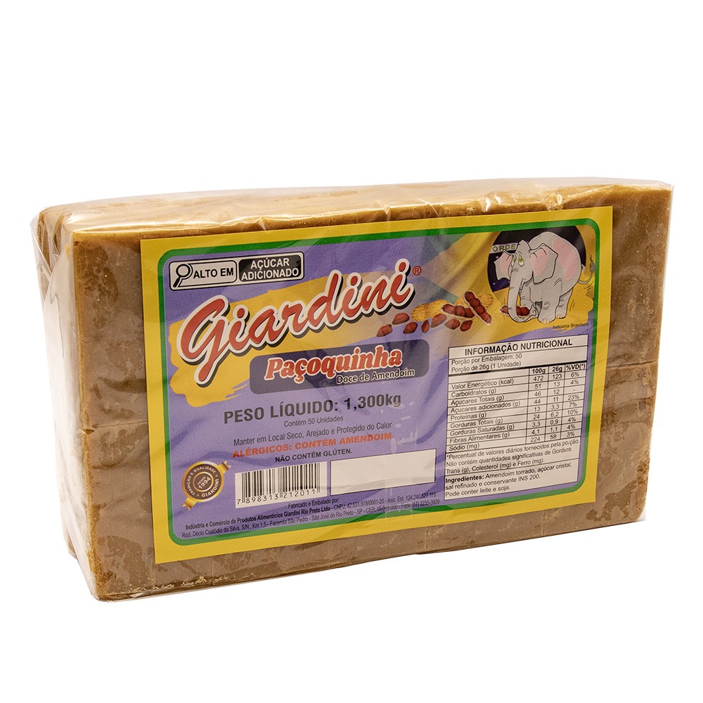 Paçoquinha Lisa (Gibi) - Pacote Com 50 Unidades