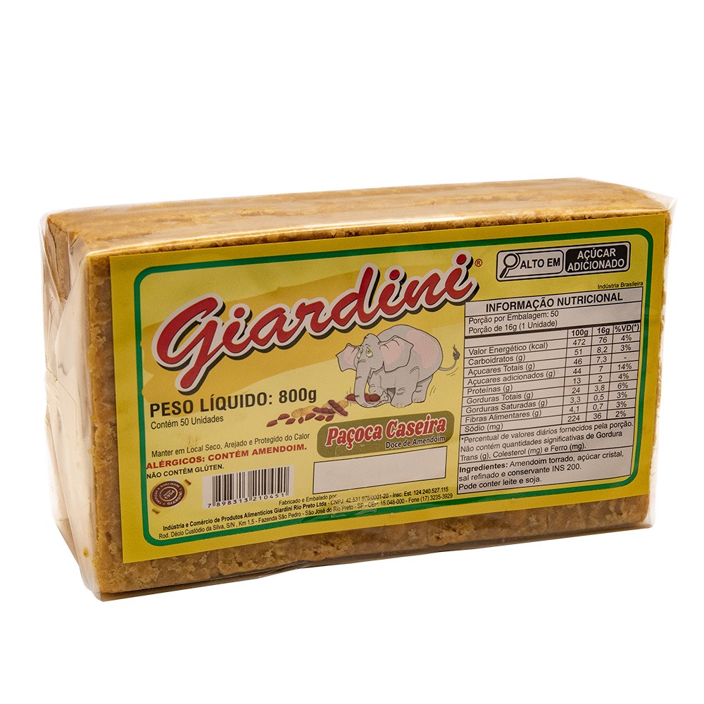 Paçoca Caseira - Pacote Com 50 Unidades