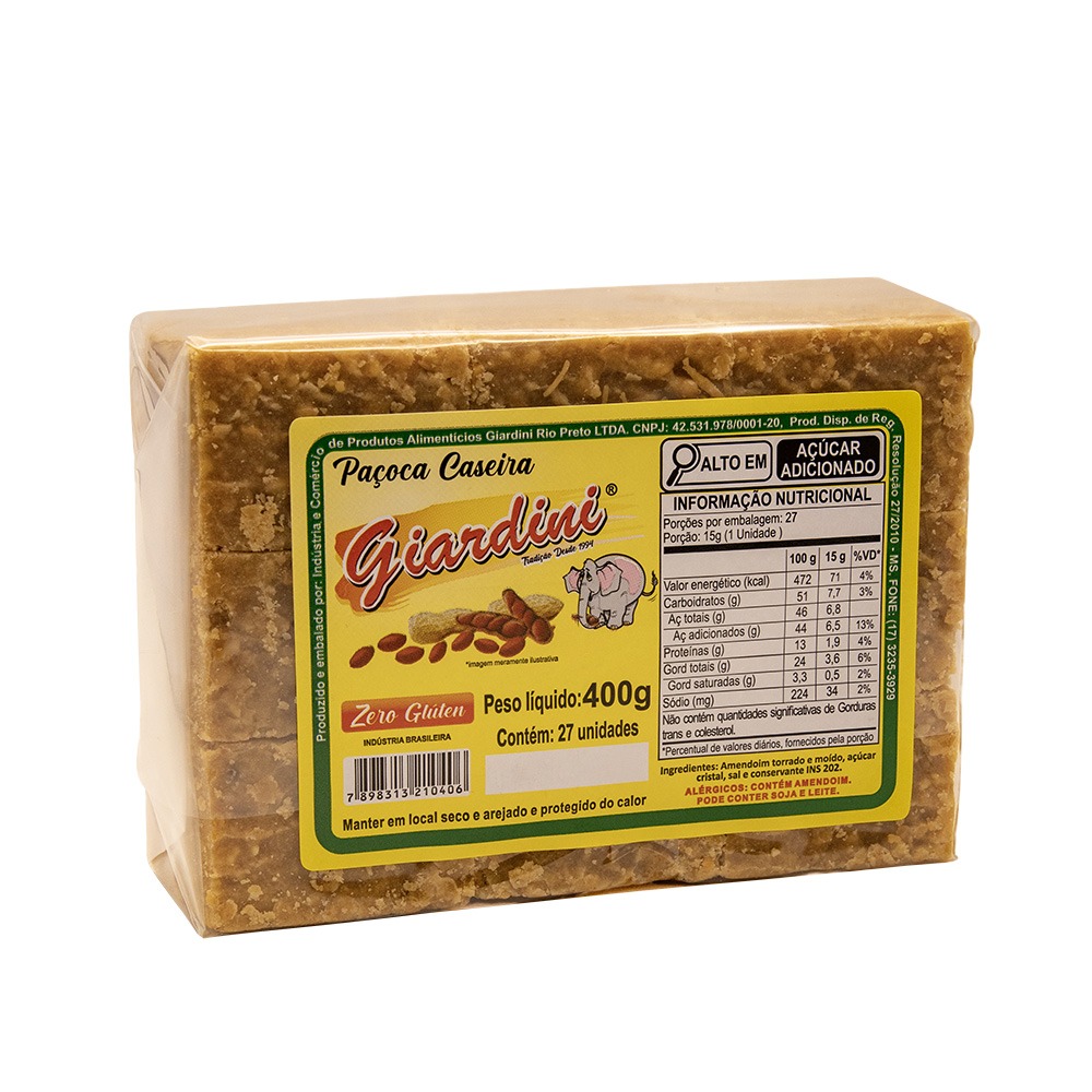 Paçoca Caseira - Barra Com 27 Unidades