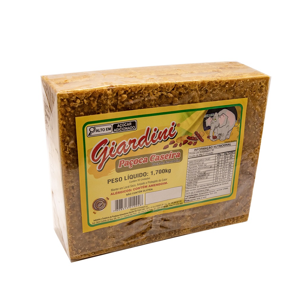 Paçoca Caseira - Pacote Com 50 Unidades