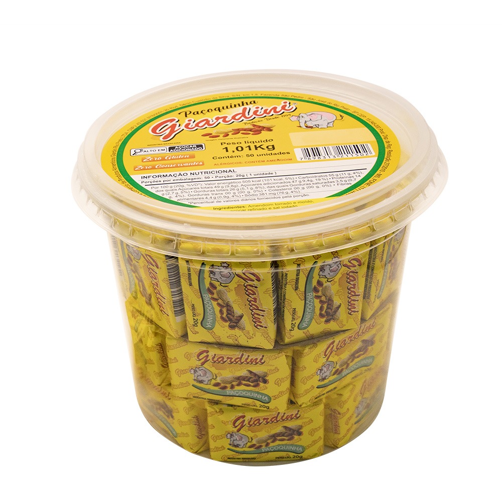 Paçoquinha Creme - Pote Com 50 Unidades