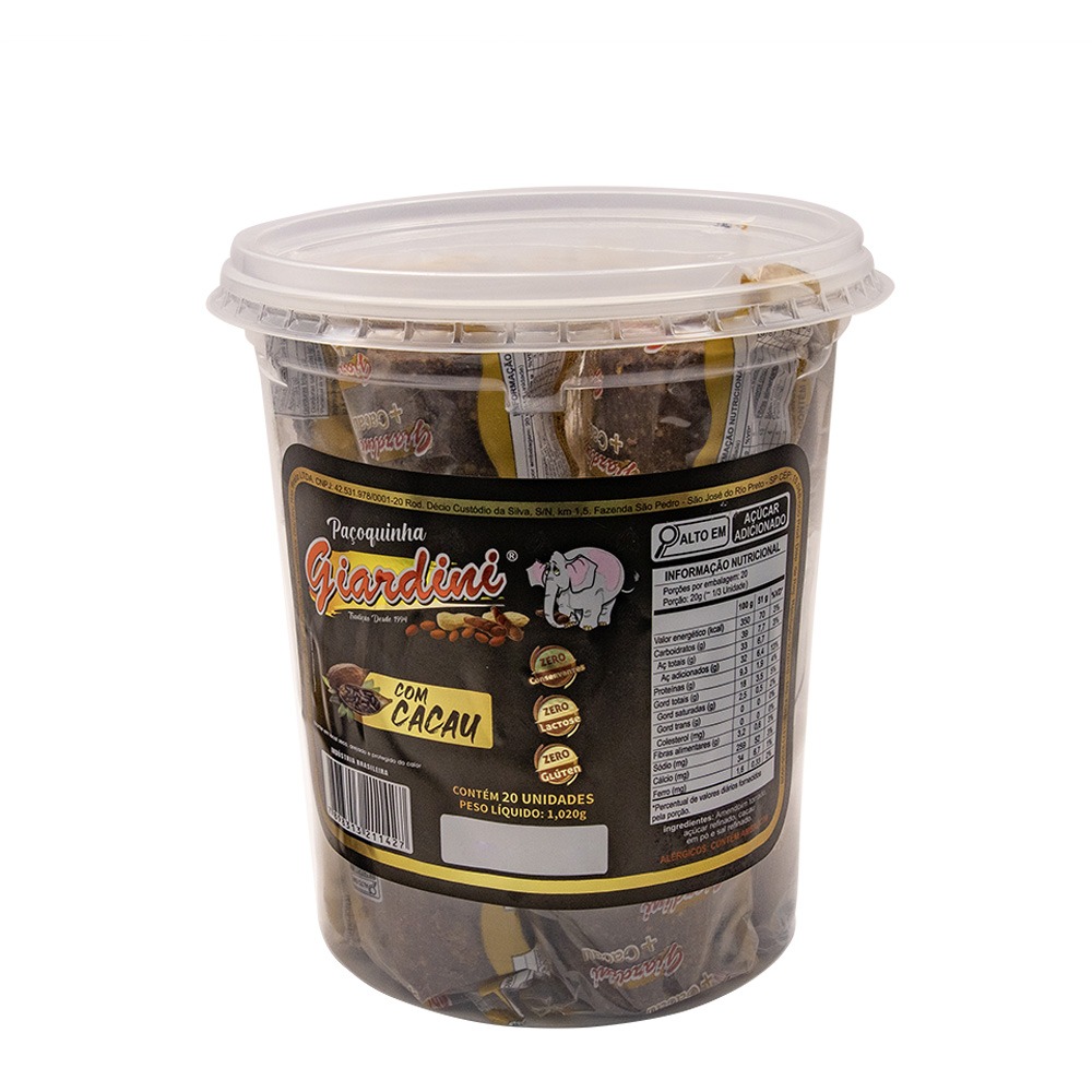 Big Rolha Com Cacau - Pote Com 20 Unidades
