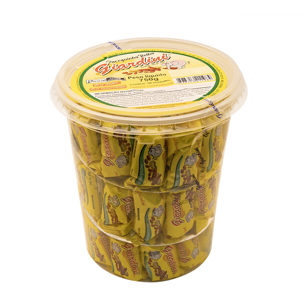 Paçoquinha Rolha - Pote Com 50 Unidades