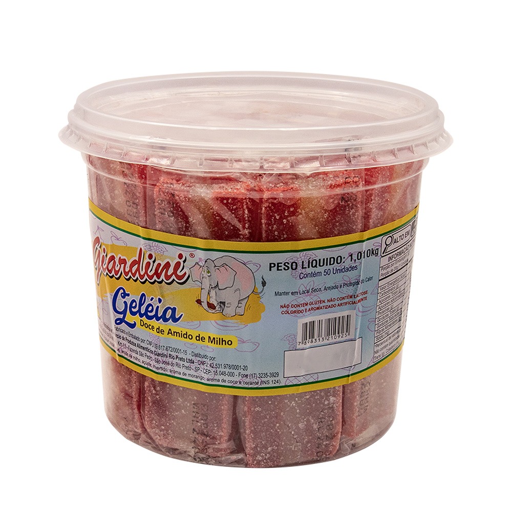 Geleinha De Frutas - Pote Com 50 Unidades