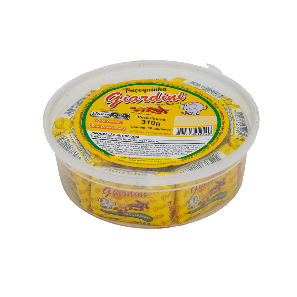 Paçoquinha Creme – Pote Com 16 Unidades